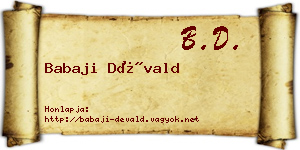 Babaji Dévald névjegykártya