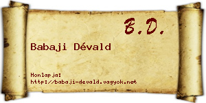 Babaji Dévald névjegykártya