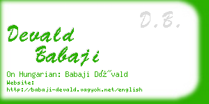 devald babaji business card